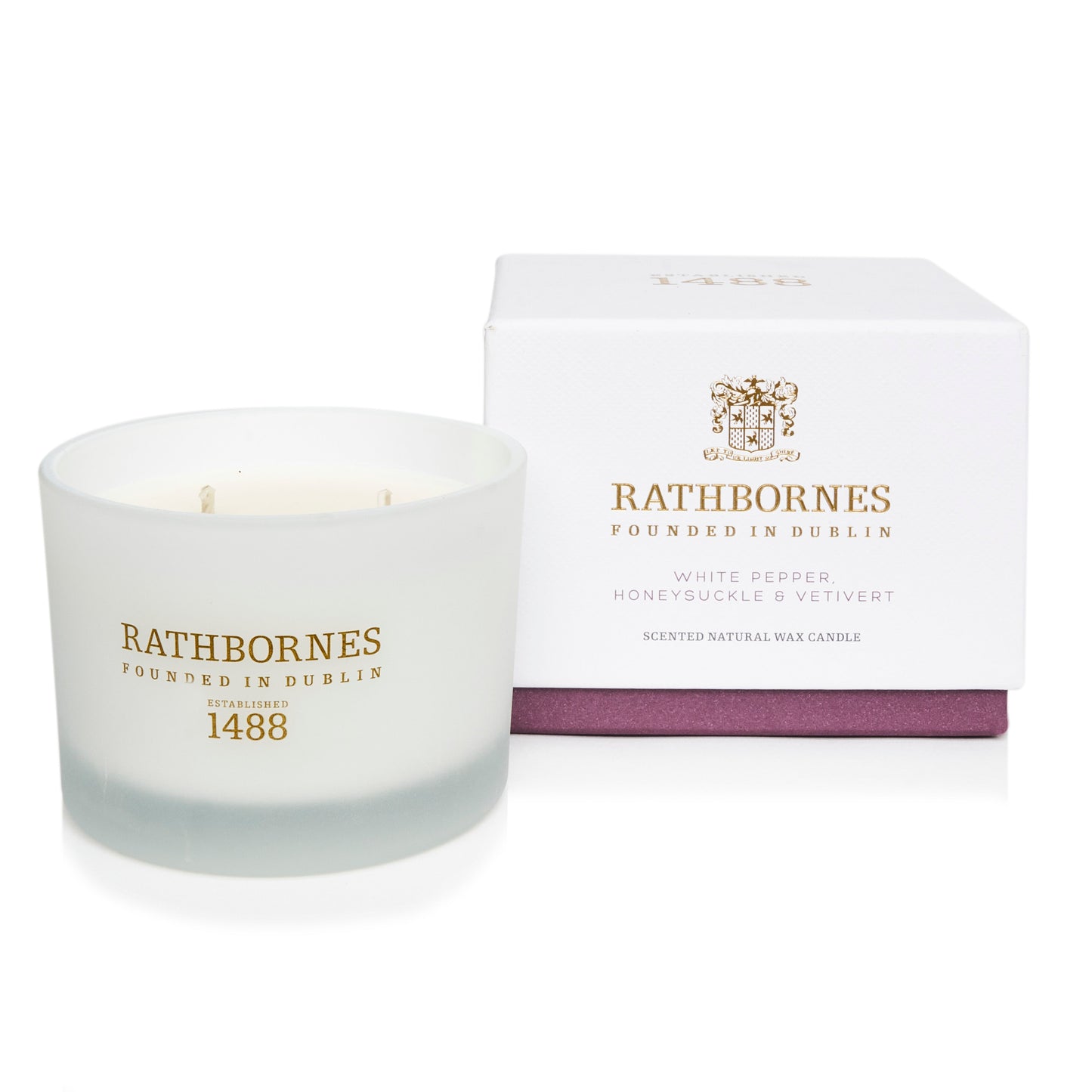 White Pepper, Honeysuckle & Vetivert Luxury Scented Candle